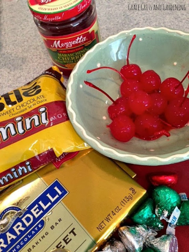 chocolate covered cherry christmas mice - ingredients