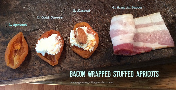 Bacon Wrapped Stuffed Apricots