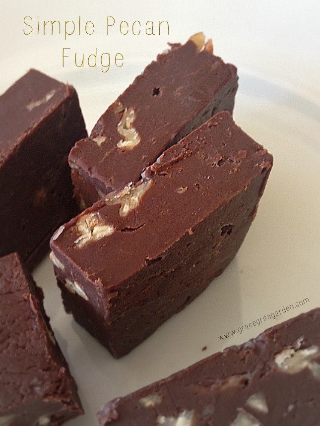 Simple Pecan Fudge - 4 ingredients - no bake - no fail!