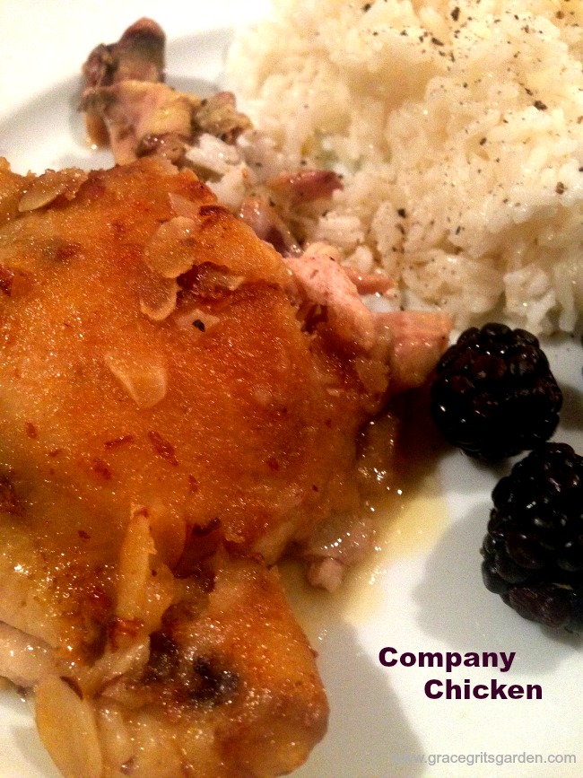 Company Chicken (Keiser's Kitchen recipe ) served with Arkansas rice!