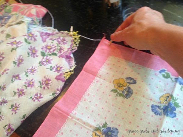 Easy Peasy Breezy Vintage Hanky Bunting - grace grits and gardening