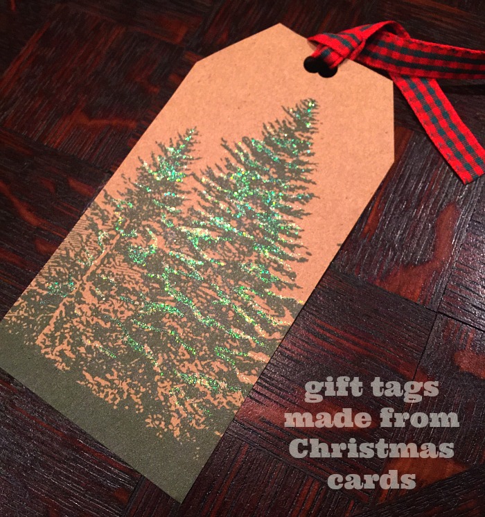 gift tag from Christmas card
