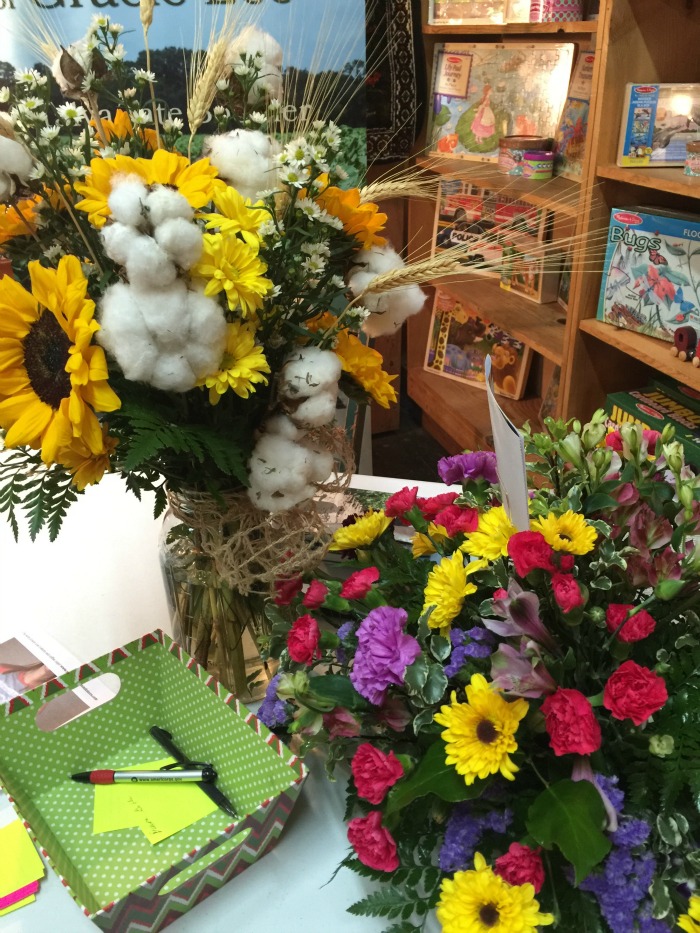 flowers at my book signing