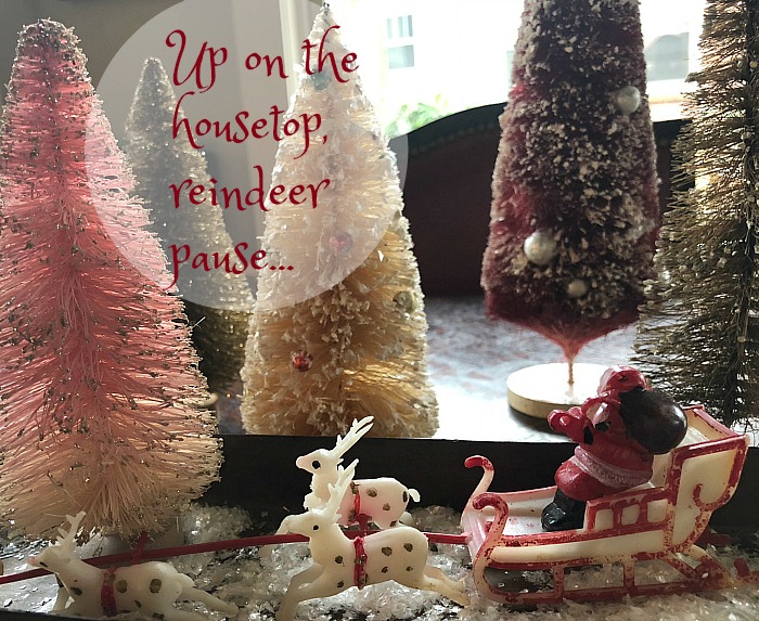 Up on the housetop, reindeer pause